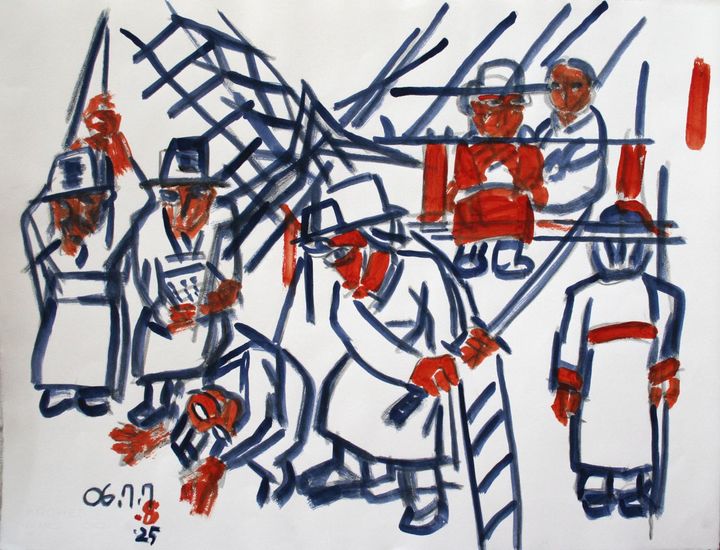 서용선 Suh Yongsun, 계유년 Year of the Fowl, 2006, Acrylic on paper, 50 × 66cm (Framed) *재판매 및 DB 금지