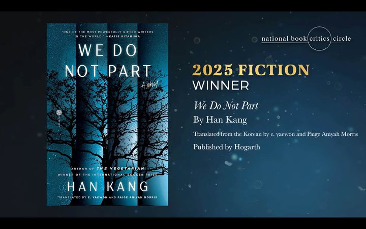 [서울=뉴시스] 전미도서비평가협회는 2025년 소설 부문 최고의 책으로 한강 작가의 장편 소설 '작별하지 않는다'의 영문판 'We Do Not Part'를 선정했다. (사진=전미도서비평가협회 사회관계망서비스 갈무리) 2026.03.27. photo@newsis.com *재판매 및 DB 금지