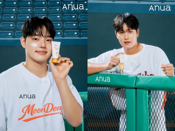 [서울=뉴시스] 아누아, 선케어 라인 첫 모델로 야구선수 문동주·오선우 발탁(사진=아누아) *재판매 및 DB 금지