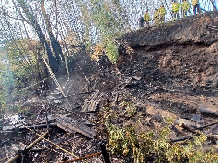 [고창=뉴시스] 27일 오후 2시36분께 전북 고창군 고창읍의 한 대나무밭에서 불이 나 밭이 검게 그을려있다. (사진=전북도소방본부 제공) 2026.03.27. photo@newsis.com *재판매 및 DB 금지
