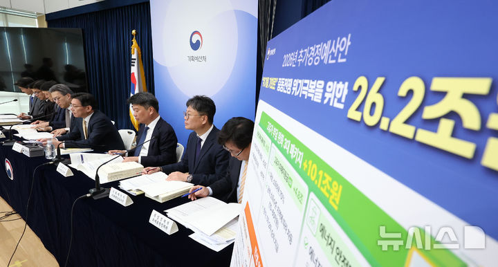 [세종=뉴시스] 강종민 기자 = 조용범 기획예산처 예산실장이 지난 27일 세종시 정부세종청사에서 2026년도 추가경정예산안 주요내용을 설명하고 있다. 2026.03.31. ppkjm@newsis.com