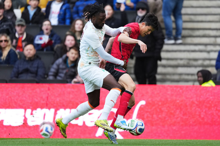 [밀턴케인스=AP/뉴시스]홍명보호, 코트디부아르에 전반 0-2 뒤져. 2026.03.28.