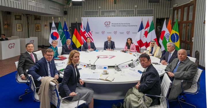 [서울=뉴시스] 조현 외교부 장관은 26~27일(현지시간) 프랑스 이블린 지역에서 개최된 G7 외교장관회의에 참석해 글로벌 거버넌스 개혁, 범국가적 위협과 주권 등 주요 현안을 논의했다. (사진=외교부 제공) 2026.03.28. photo@newsis.com *재판매 및 DB 금지