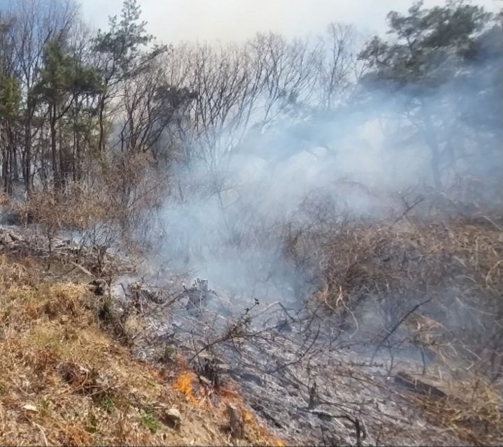 [진주=뉴시스] 경남 진주시 명석면 외율리 산불. (사진=경남소방본부 제공) 2026.03.28. photo@newsis.com *재판매 및 DB 금지