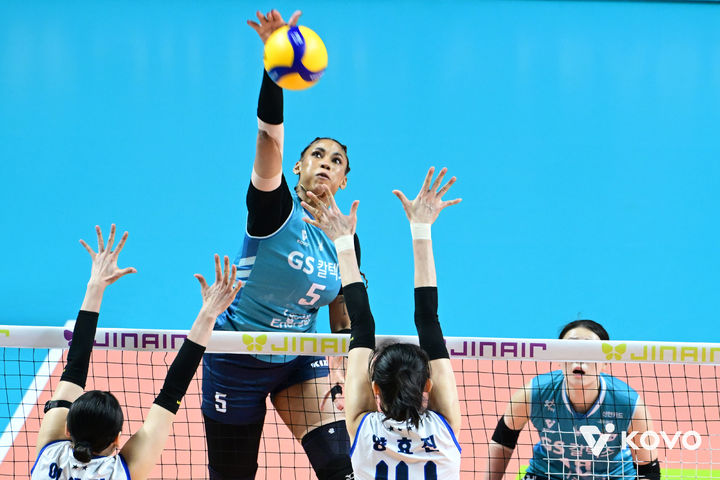[서울=뉴시스]여자배구 GS칼텍스, 5년 만의 챔프전 진출. (사진=KOVO 제공)