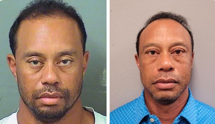 [스튜어트=AP/뉴시스]타이거 우즈의 2017년 머그샷과 2026년의 머그샷. 2026.03.27. *재판매 및 DB 금지