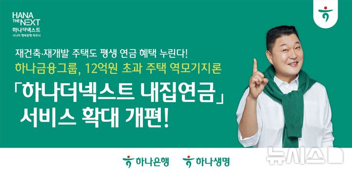 [서울=뉴시스]하나금융그룹은 다음 달 1일부터 12억원 초과 주택 역모기지론 상품인 '하나더넥스트 내집연금'의 가입 범위를 재건축·재개발 추진 단지까지 확대한다고 30일 밝혔다. (사진=하나금융 제공). 2026.03.30. photo@newsis.com 