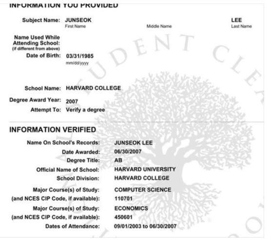 [서울=뉴시스]이준석 개혁신당 대표의 하버드 졸업 증명서. 컴퓨터과학과 경제학 학위를 취득했다는 내용이 적혀있다. 사진 이준석 개혁신당 대표 페이스북 *재판매 및 DB 금지