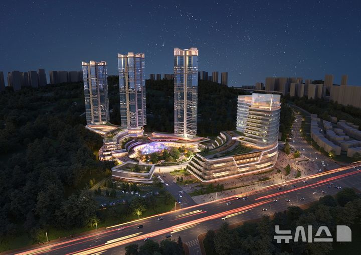 [서울=뉴시스] 전 생애주기 복합케어 공간으로 구성될 ‘고려대 동탄병원’ 중심의 미래 복합 의료 플랫폼 조감도. (사진=고대의료원 제공)