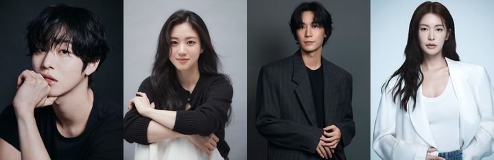 [서울=뉴시스] JTBC 새 드라마 '파이널 테이블' 출연진. 왼쪽부터 배우 안효섭, 홍화연, 장률, 정유진. (사진=각 소속사 제공) 2026.03.30. photo@newsis.com *재판매 및 DB 금지