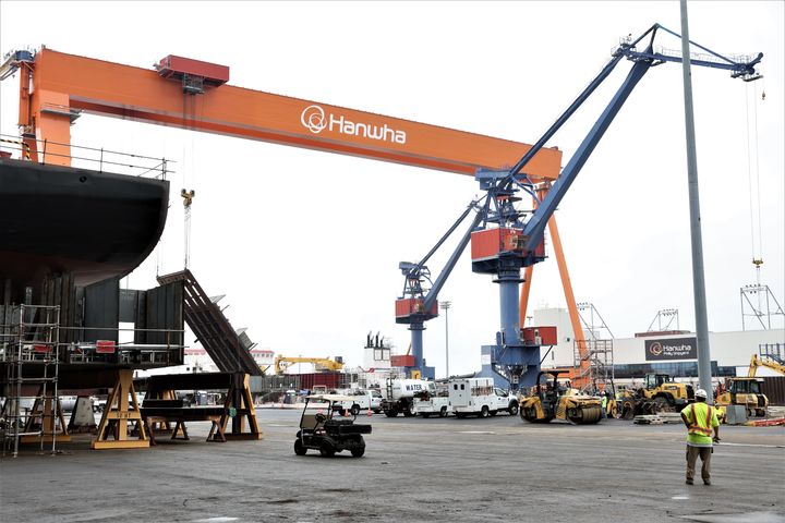 [서울=뉴시스] 미국 펜실베이니아주 필라델피아에 있는 한화필리조선소 전경. (사진=한화그룹 제공) 2026.03.31 photo@newsis.com *재판매 및 DB 금지