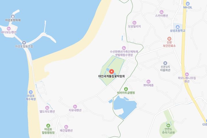 [서울=뉴시스] 2026 태안 세계튤립꽃박람회 개최지. (사진 = 네이버지도 캡처) *재판매 및 DB 금지