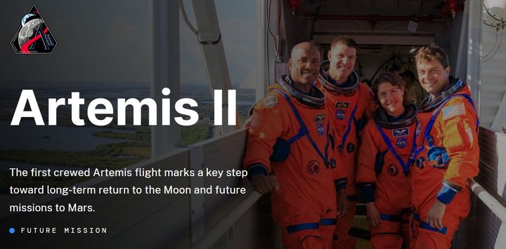 [서울=뉴시스] 미국 항공우주국(NASA)의 인류 달 탐사 프로젝트 ‘아르테미스 II’ 우주선 승무원 4명이 발사대 앞에 서 있다.(출처: NASA 홈페이지) 2026.03.31. *재판매 및 DB 금지