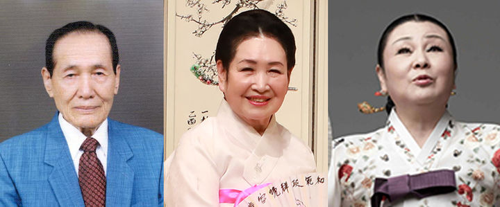 (왼쪽부터) 정광수 명창, 정의진 명창, 김영자 명창. (사진=국악방송 제공) *재판매 및 DB 금지