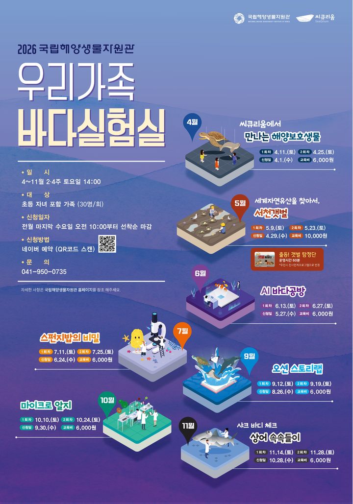 [서울=뉴시스] 우리가족 바다실험실 프로그램 포스터. (사진=국립해양생물자원관 제공) 2026.03.31. photo@newsis.com *재판매 및 DB 금지