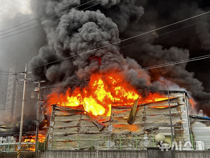 [양주=뉴시스] 섬유 공장 화재 현장. (사진=경기도북부소방재난본부 제공) 2026.03.31 photo@newsis.com 