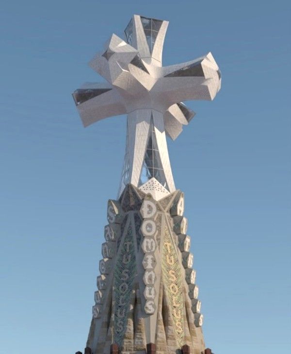 사그라다 파밀리아 예수 그리스도 탑의 십자가 *재판매 및 DB 금지