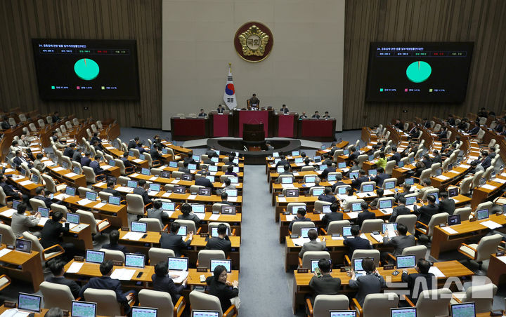 [서울=뉴시스] 김금보 기자 = 31일 오후 서울 여의도 국회에서 열린 제433회국회(임시회) 제3차 본회의. 2026.03.31. kgb@newsis.com