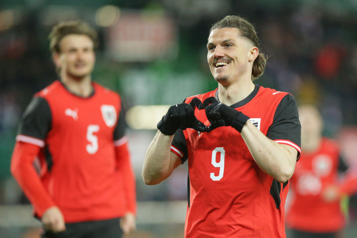 [빈=AP/뉴시스]오스트리아 자비처 결승골. 2026.03.31.