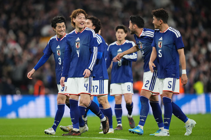 [런던=AP/뉴시스] 일본 축구대표팀. 2026.03.31.