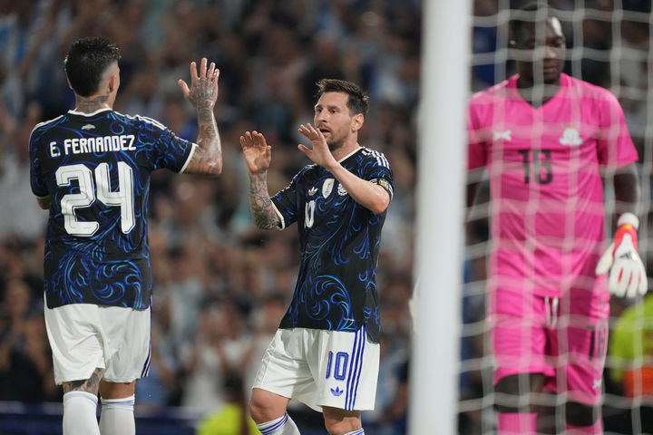 [부에노스아이레스=AP/뉴시스]메시, 잠비아전서 골 맛. 2026.03.31.