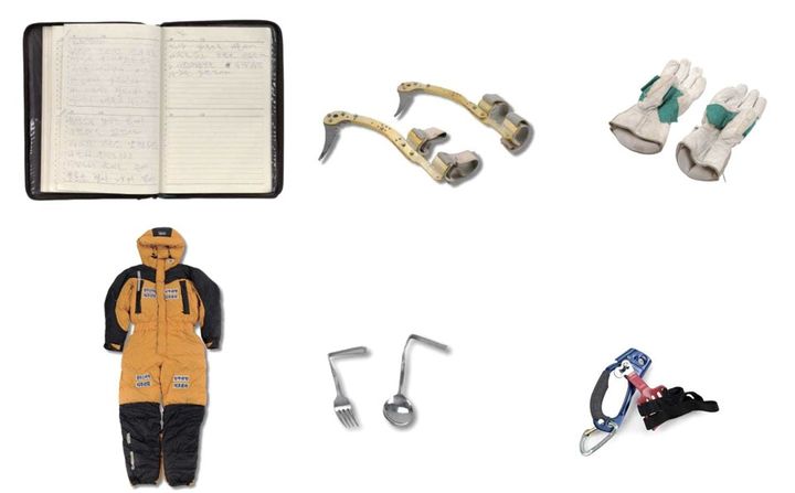 [서울=뉴시스] 제2회 예비문화유산 발굴 공모전 최우수상 산악인 김홍빈 등반 자료(일지, 특수제작 장비, 의복, 도구 등) (사진=국가유산청 제공) 2026.04.01. photo@newsis.com *재판매 및 DB 금지