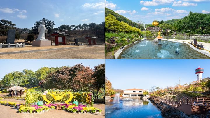 [용인=뉴시스] 용인의 대표 관광지인 포은 정몽주 선생 묘, 와우정사, 용인자작나무숲, 용인농촌테마파크(시계방향)9사진=용인시 제공) 2026. 04. 01. photo@newsis.com *재판매 및 DB 금지