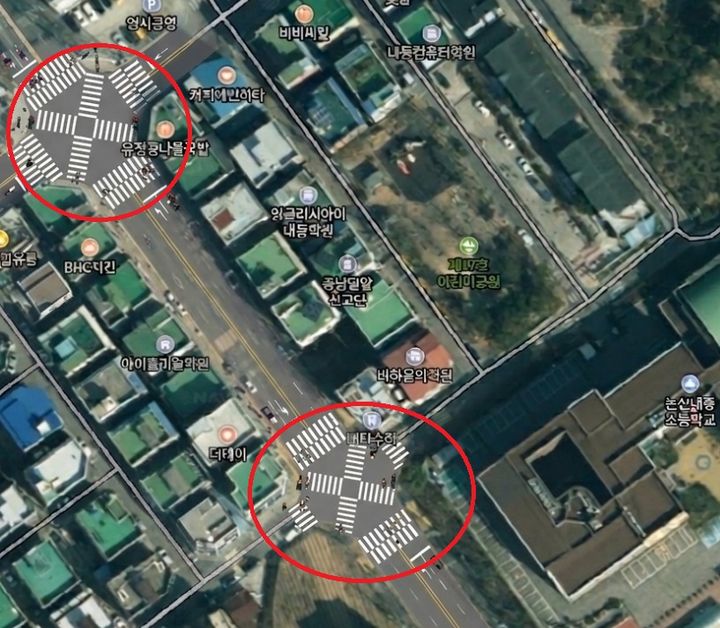 [논산=뉴시스]논산시가 안전한 보행 환경 조성을 위해 관내 최초로 '대각선 횡단보도'를 설치하기로 했다. 2026. 04. 01 photo@newsis.com *재판매 및 DB 금지