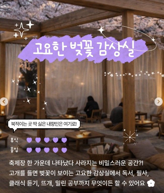 [서울=뉴시스] 올해 처음 마련된 고요한 벚꽃 감상실 전경. (사진=경주 대릉원돌담길 축제 인스타그램 캡처) *재판매 및 DB 금지