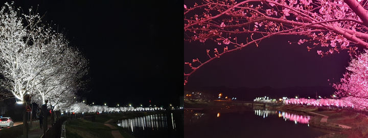 [곡성=뉴시스] 전남 곡성군 옥과천 야관감성조명. (사진=곡성군청 제공). photo@newsis.com *재판매 및 DB 금지