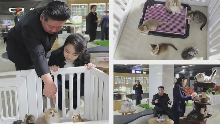 [서울=뉴시스] 북한 조선중앙TV는 김정은 국무위원장이 딸 김주애와 함께 평양 '화성지구 4단계' 구역의 상업·편의시설을 점검했다고 3일 보도했다. (사진=조선중앙TV 캡처) 2026.04.03. photo@newsis.com *재판매 및 DB 금지