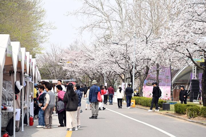 [김제=뉴시스] 김제 꽃빛드리축제. (사진=정성주 김제시장 페이스북 캡처) 2026.04.05. photo@newsis.com *재판매 및 DB 금지