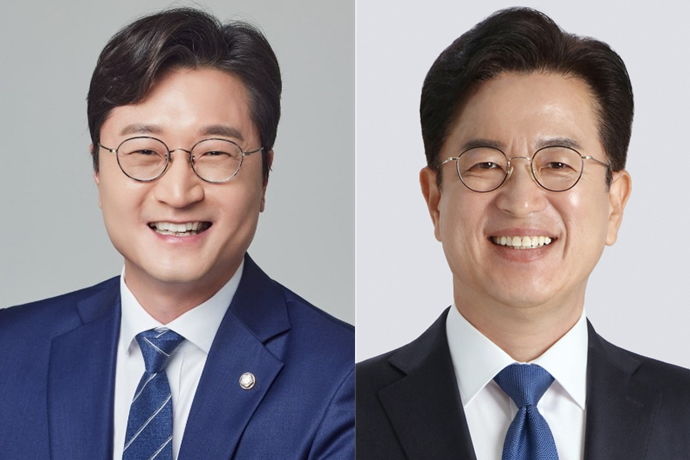 [대전=뉴시스] 더불어민주당 대전시장 후보 선출을 위한 결선투표를 벌이는 (왼쪽부터) 장철민·허태정 예비후보. *재판매 및 DB 금지