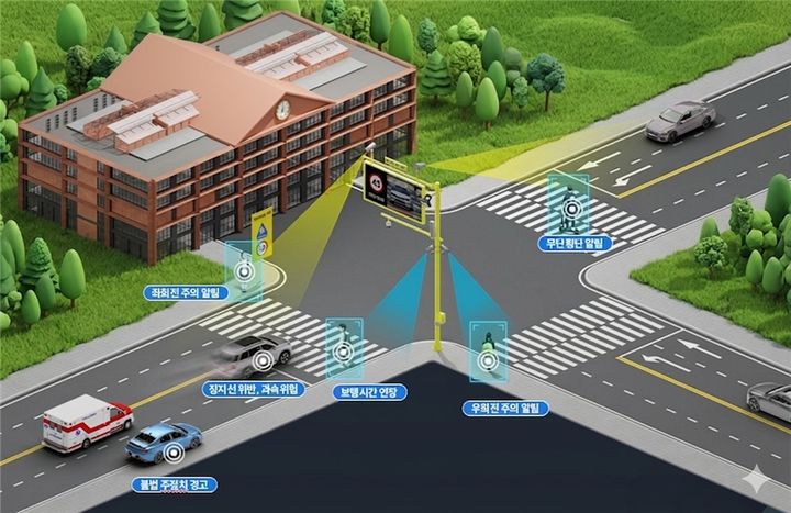 [아산=뉴시스] 생성형AI(인공지능) 횡단보도 설치 모습. (사진=아산시 제공) 2026.04.06 photo@newsis.com *재판매 및 DB 금지