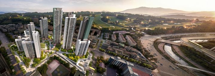 [서울=뉴시스] 기흥1구역 재건축, '기흥역 푸르지오 마스터피스' 투시도 (사진=대우건설 제공) 2026. 4. 6. *재판매 및 DB 금지