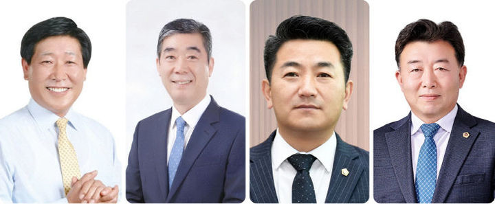 [논산=뉴시스]더불어민주당 논산시장 후보 4인 경선이 확정됐다. 왼쪽부터 김진호·김형도·서원·오인환 예비후보. 2026. 04. 06 photo@newsis.com *재판매 및 DB 금지