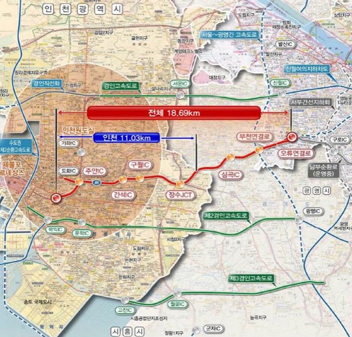 제4경인고속화도로 노선도. (사진=인천시 제공) *재판매 및 DB 금지