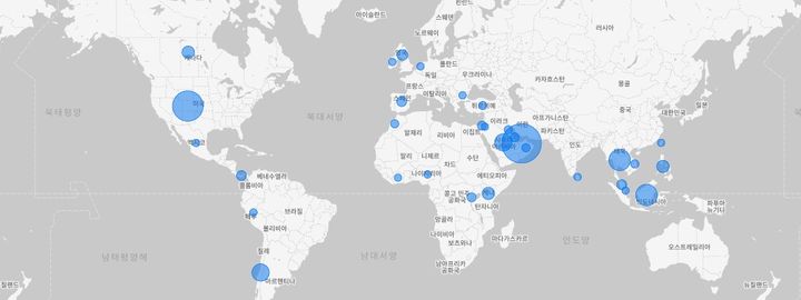 [서울=뉴시스] 지니언스 글로벌 고객 분포도. (사진=지니언스 제공) 2026.04.07. photo@newsis.com *재판매 및 DB 금지