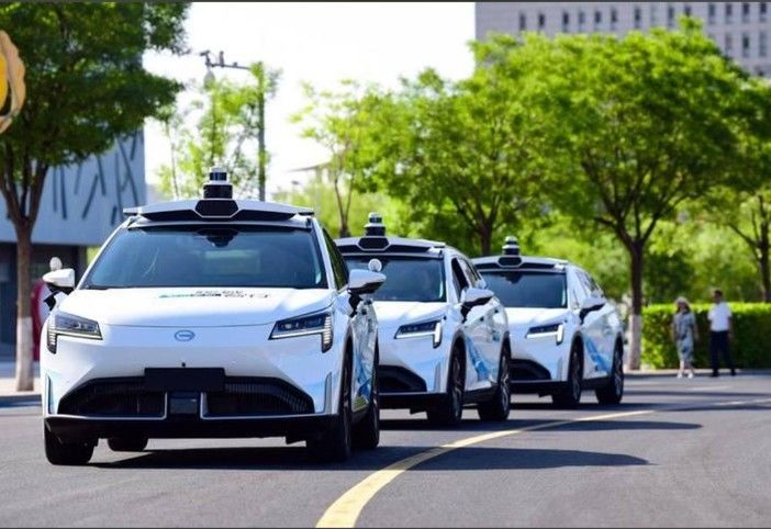 [서울=뉴시스] 중국 광둥성 선전 도로의 자율주행 차량.(출처: 바이두) 2026.04.07. *재판매 및 DB 금지