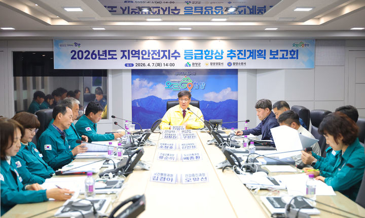 [함양=뉴시스] 2026년도 지역안전지수 등급향상 추진계획 보고회 (사진=함양군 제공) 2026. 04. 07. photo@newsis.com *재판매 및 DB 금지