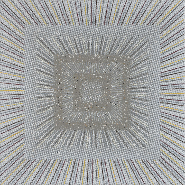 Space Engine - Metallic Field 001-1, 2026, Colored pencil, acrylic and UV print on canvas, 20x20cm *재판매 및 DB 금지