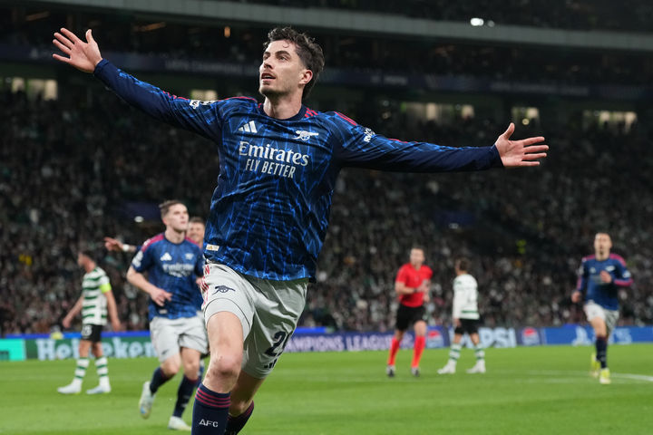 [리스본=AP/뉴시스]아스널 하베르츠 결승골. 2026.04.07.