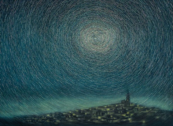 김덕용, <결-순환>, 2024, Mother pearl and mixed media on wood, 220×160cm *재판매 및 DB 금지