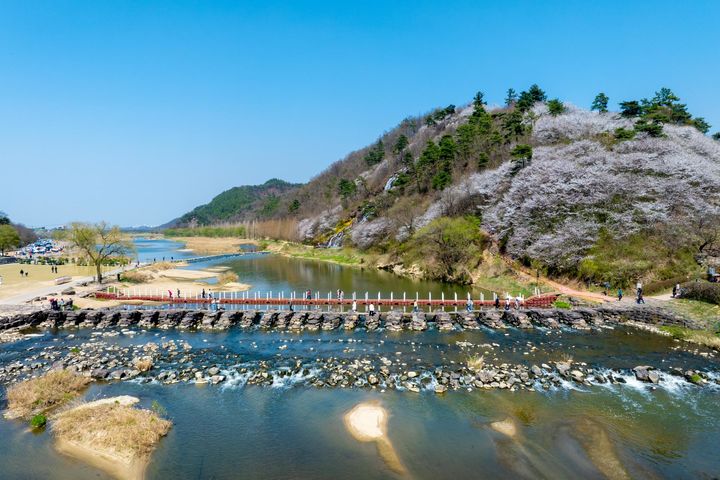 [서울=뉴시스] 천년의 역사와 자연이 어우러진 진천군의 대표 축제, '제26회 생거진천 농다리축제'가 오는 4월26일까지 매주 토요일과 일요일, 충북 진천 농다리 일원에서 열린다. (사진=생거진천문화재단 홈페이지 캡처) *재판매 및 DB 금지
