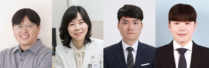 [울산=뉴시스] 사진 왼쪽부터 유자형 UNIST 교수, 정혜원 건국대학교(건국대학교 병원) 교수, 오준용 UNIST 박사, 채재병 건국대학교 박사. (사진=UNIST 제공) photo@newsis.com *재판매 및 DB 금지