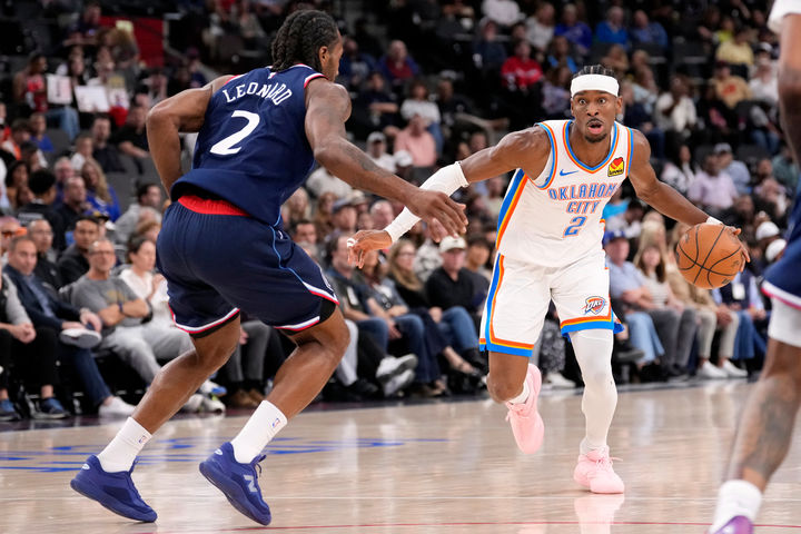 [잉글우드=AP/뉴시스] 미국프로농구(NBA) 오클라호마시티 선더의 샤이 길저스알렉산더. 2026.04.08.