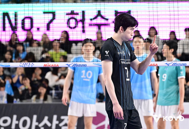 [천안=뉴시스]남자배구 현대캐피탈 허수봉. (사진=KOVO 제공)