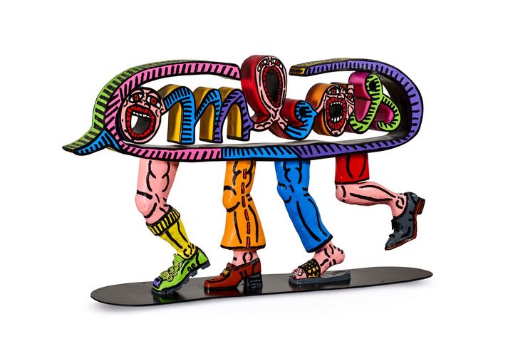 Robert Combas, Autoportrait à quatre jambes plus pieds, 2004. Painted resin sculpture, 125 x 215 x 50 cm. ed. 8/8&nbsp; *재판매 및 DB 금지