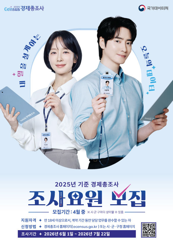 [양산=뉴시스] 2025년 기준 경제총조사의 조사요원을 모집 포스터. (사진= 양산시 제공) 2026.04.09. photo@newsis.com *재판매 및 DB 금지