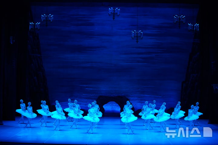 [서울=뉴시스]7일 개막한 국립발레단 정기공연 '백조의 호수'에서 백조들이 군무를 추고 있다. (사진=국립발레단 제공)